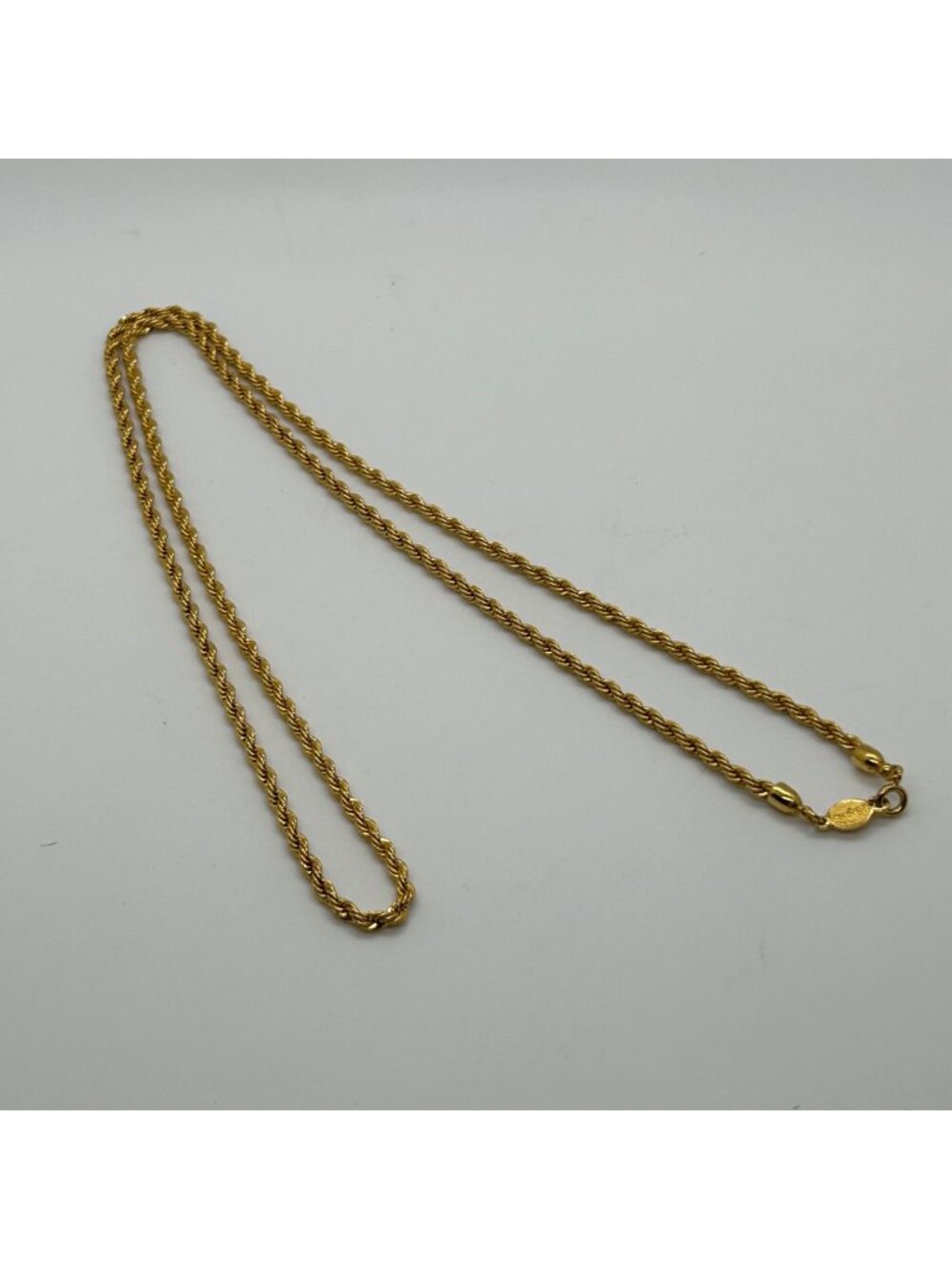Vintage Napier Gold Tone Twisted Rope Chain Necklace Signed Chunky Statement 30"